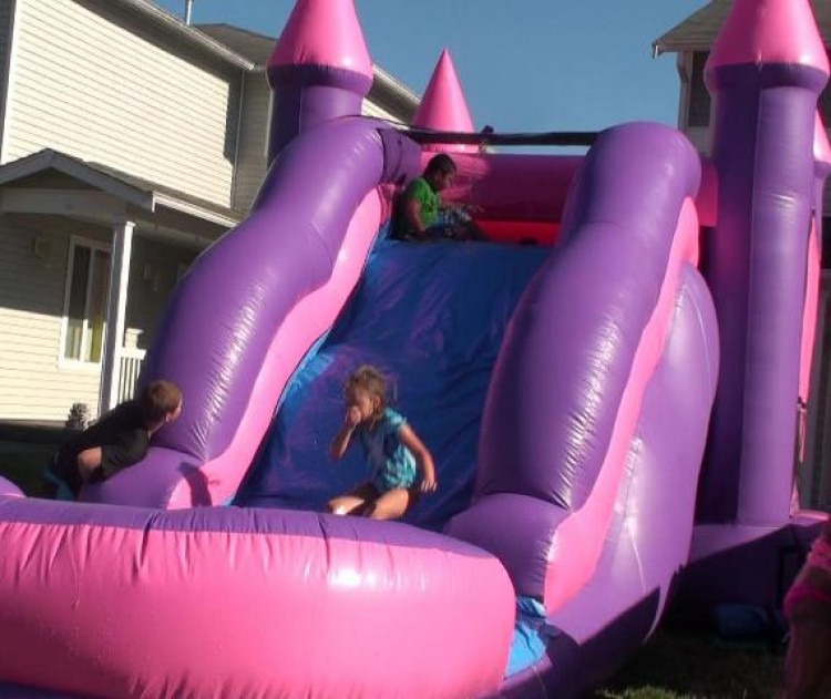 Pink Castle Water Wave Slide Combo